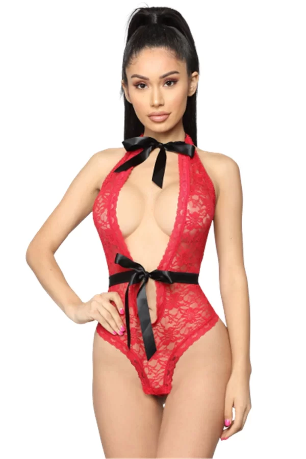 Boyun Ve Bel Kısmı Fiyonklu Babydoll 3209