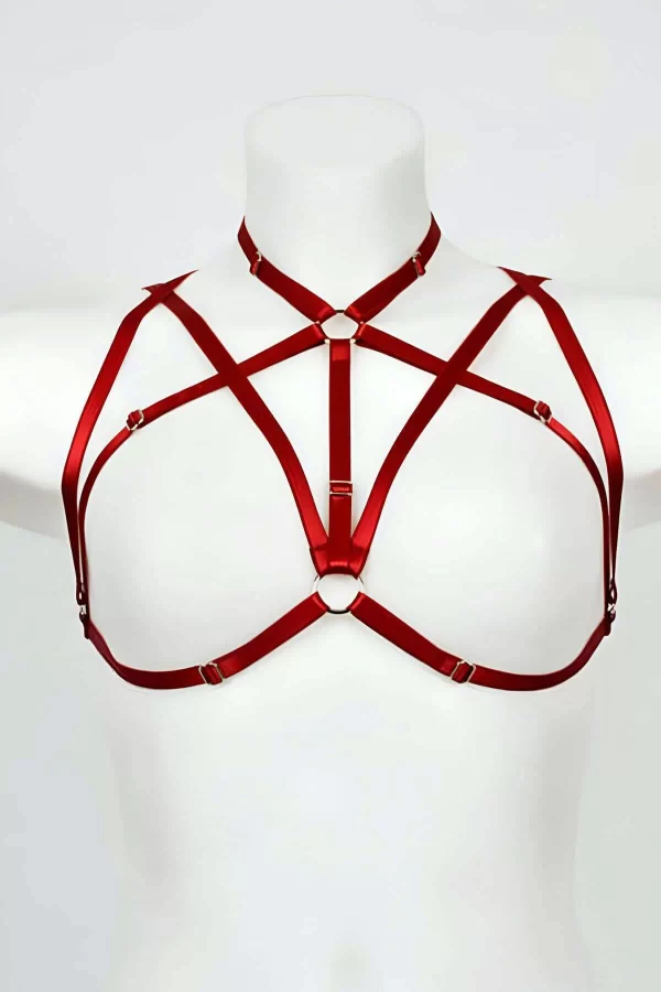 Boyundan Bağlamalı Fetiş Göğüs Harness - Brf166