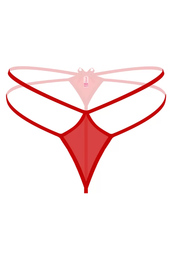 Büyük Beden Kırmızı Fantazi String Külot
