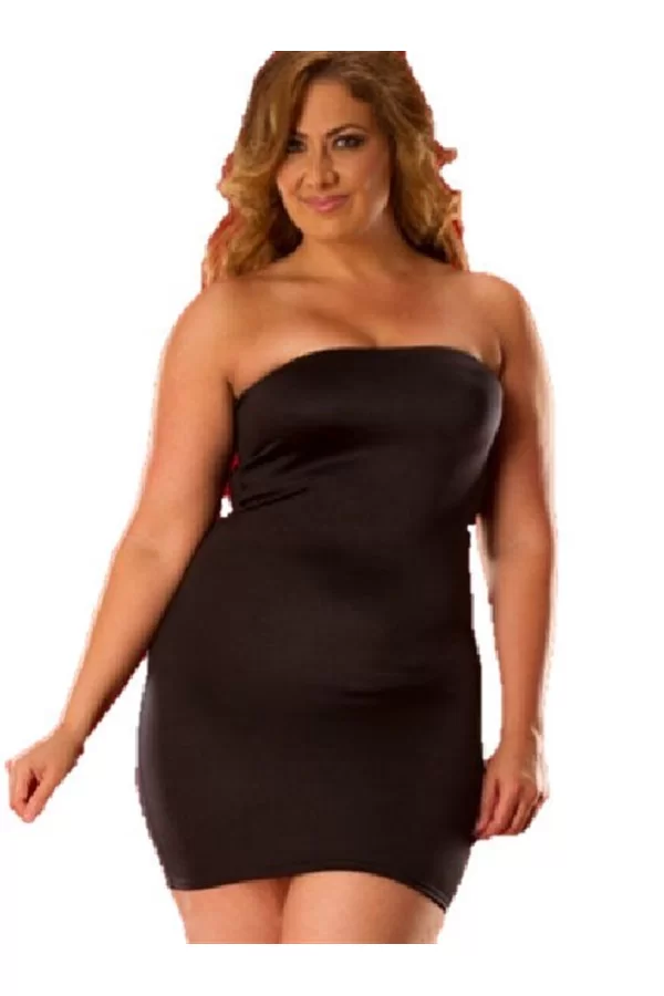 Büyük Beden Strapless Mini Elbise  Br031043