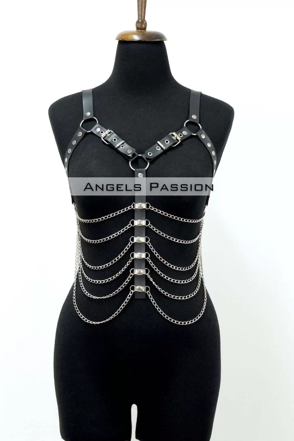 Büyük Beden Zincirli Göğüs Harness - Brf534_s2