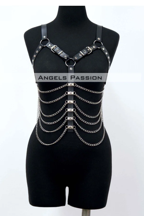 Büyük Beden Zincirli Göğüs Harness - Brf534_s2