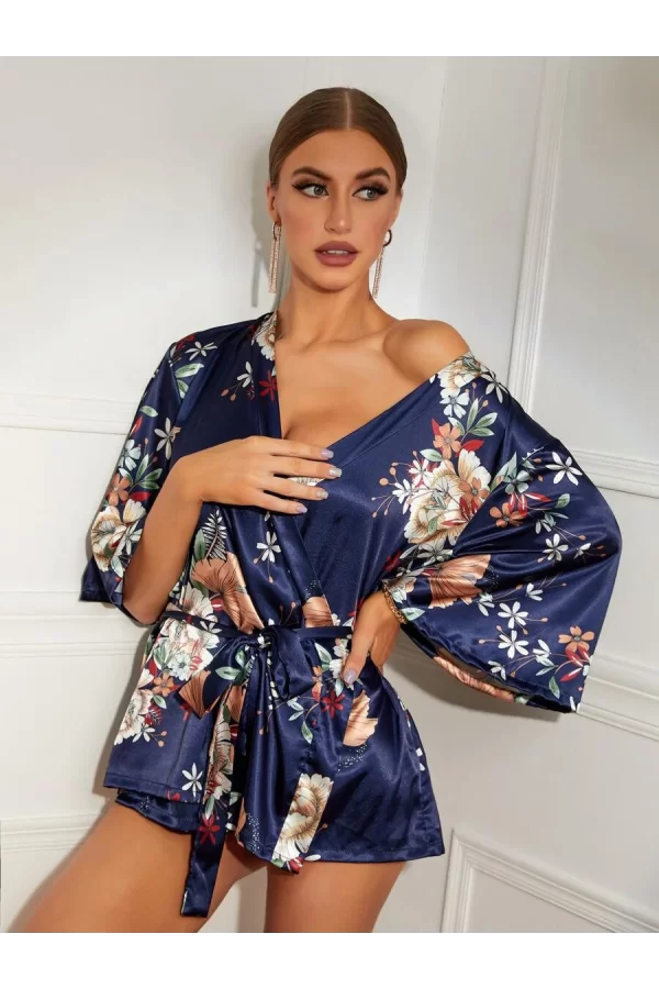 Çiçek Desenli Sabahlık 8330