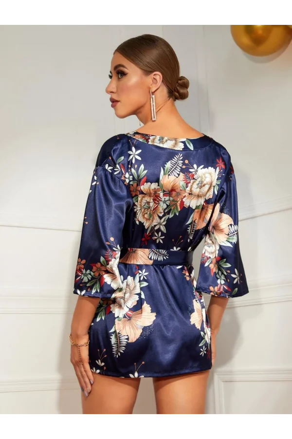 Çiçek Desenli Sabahlık 8330