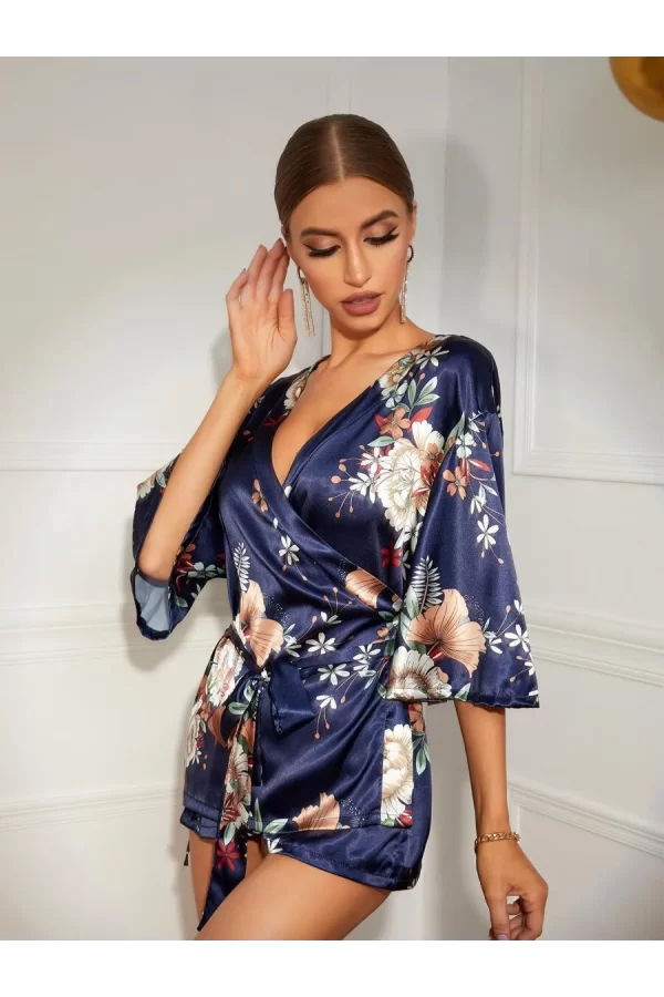 Çiçek Desenli Sabahlık 8330