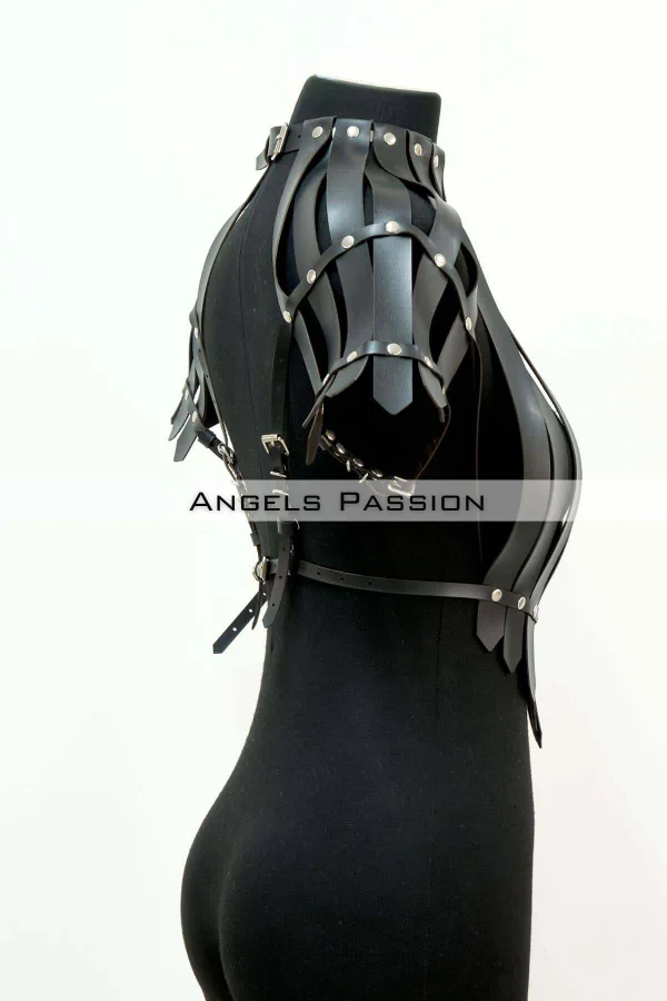 Crop Büstiyer Harness, Deri Göğüs Harness, Gömlek Üzeri Harness - Brf1257