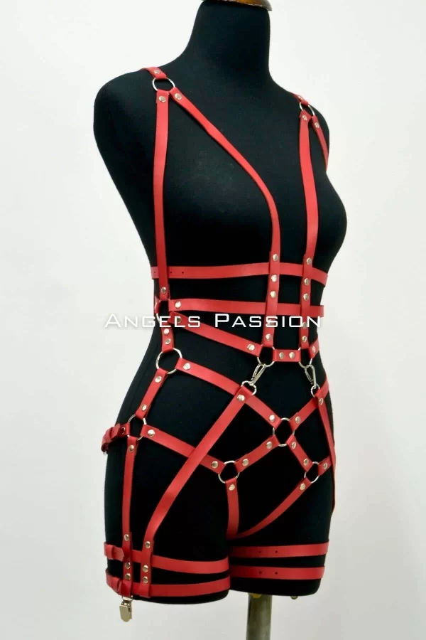 Deri Body Harness, Deri Dansçı Kostüm, Pole Dans Kostüm - Apft502