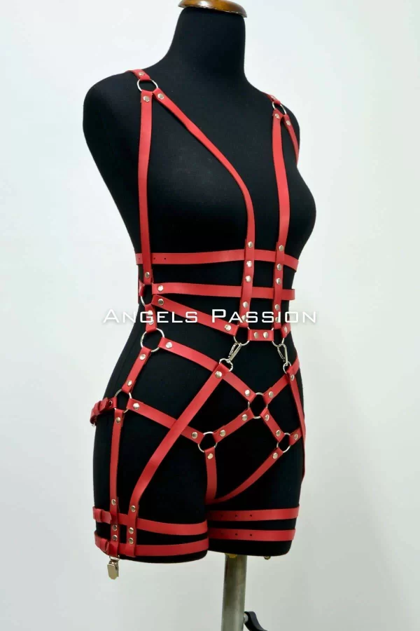 Deri Body Harness, Deri Dansçı Kostüm, Pole Dans Kostüm - Apft502