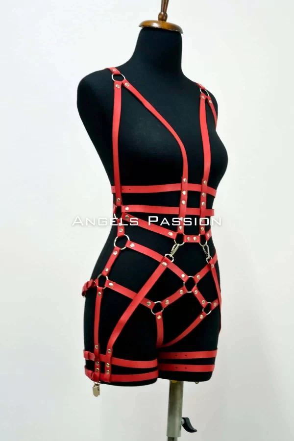 Deri Body Harness, Deri Dansçı Kostüm, Pole Dans Kostüm - Apft502