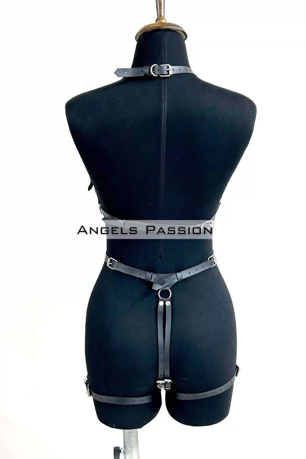 Deri Body Harness, Zincir Ve Kelepçeli Fantezi İç Giyim - Brf1098