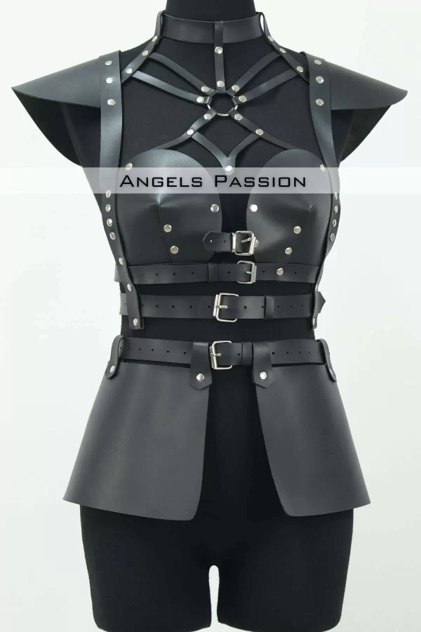 Deri Elbise Harness, Deri Etek Ve Göğüs Elbise - Brf1371