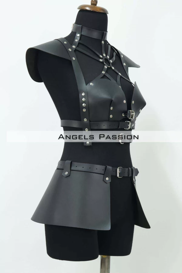 Deri Elbise Harness, Deri Etek Ve Göğüs Elbise - Brf1371