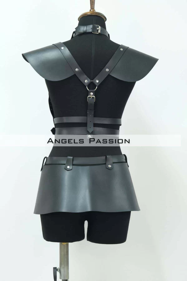 Deri Elbise Harness, Deri Etek Ve Göğüs Elbise - Brf1371