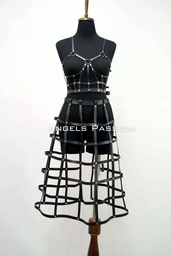 Deri Etek Ve Deri Göğüs Harness Takım, Cosplaywear - Brf1013