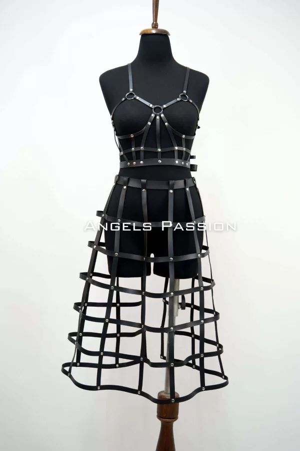 Deri Etek Ve Deri Göğüs Harness Takım, Cosplaywear - Brf1013