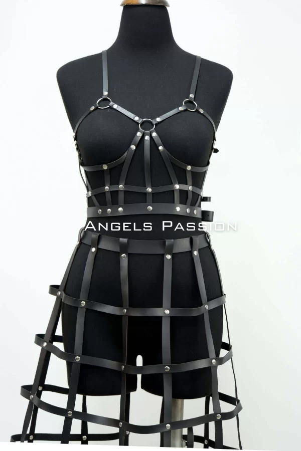Deri Etek Ve Deri Göğüs Harness Takım, Cosplaywear - Brf1013