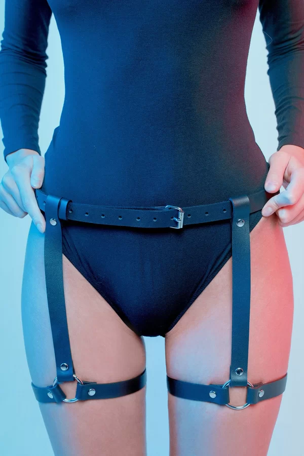 Deri Sade Fantazi Harness Jartiyer 1175