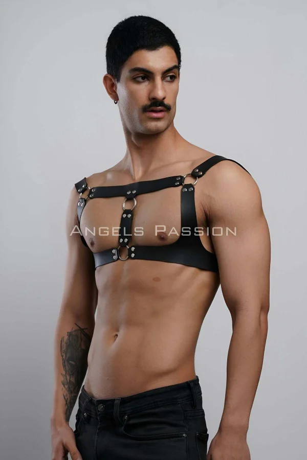 Erkek  Parti Aksesuar, Clubwear, Deri Göğüs Harness, Erkek  Fantezi Giyim - Brfm116