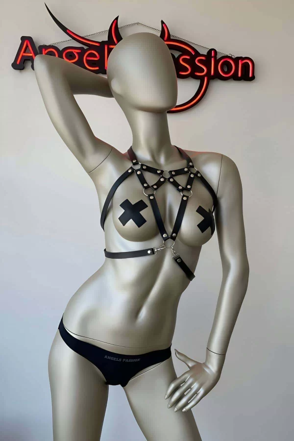 Fantazi Deri İç Giyim Seksi Göğüs Harness - Brf108