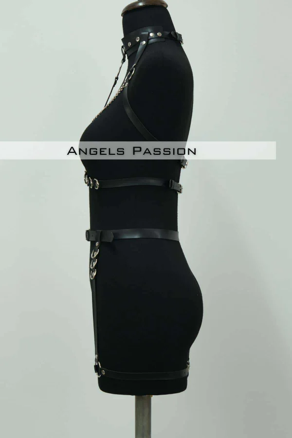 Fantazi İç Giyim Zincirli Erotik Harness Takım - Brf1081