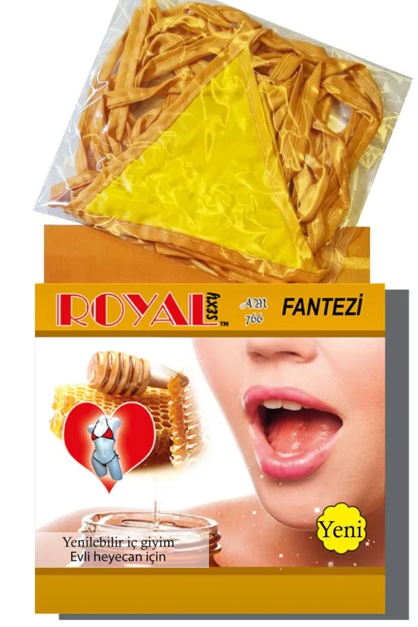 Fantezi Tüketilebilen Yenilebilir Bal Aromalı İç Çamaşırı Takımı