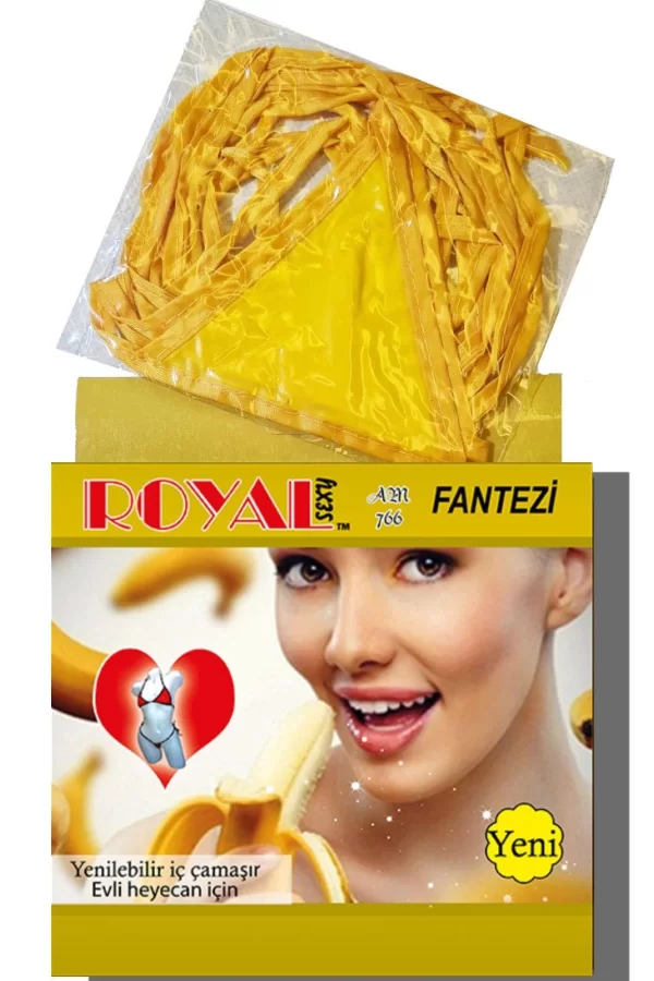 Fantezi Tüketilebilen Yenilebilir Muz Aromalı İç Çamaşırı Takımı