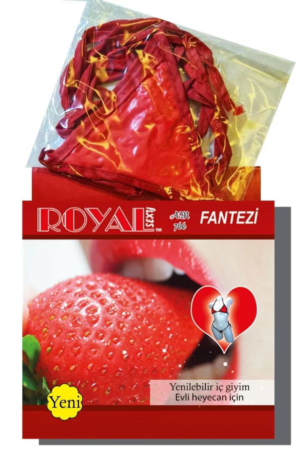Fantezi Yenilebilir Çilek Aromalı İç Çamaşırı Takımı