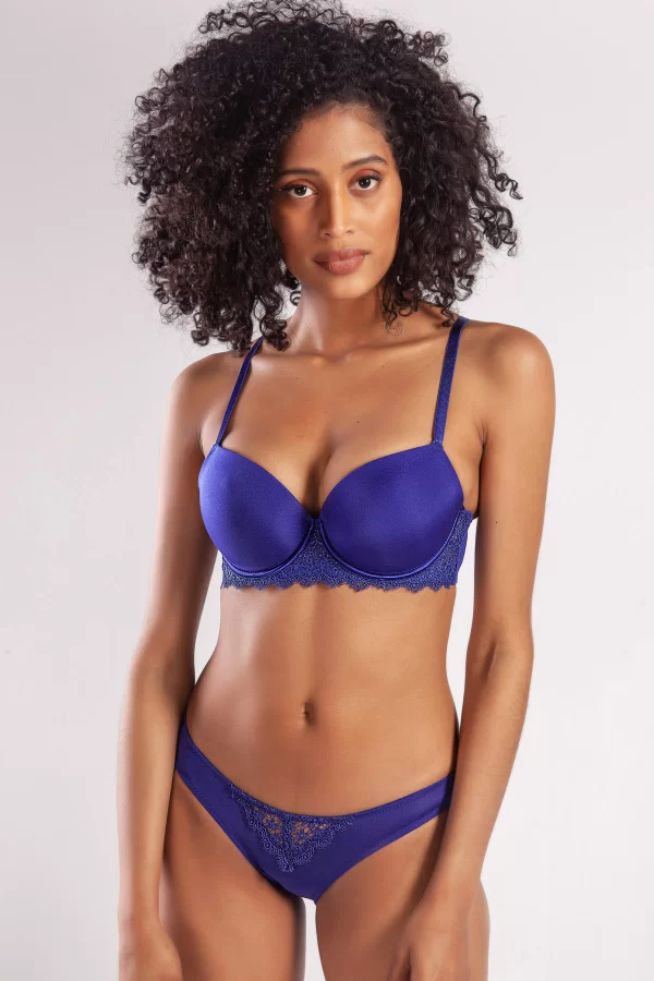 Garland Big Size Plunge Bra, Saks Mavi Konforlu Ve Şık Sütyen