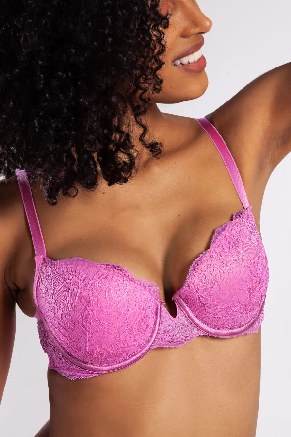 G.colors Balconette Foam Push Up Bra, Koyu Pembe Konforlu Ve Şık Sütyen