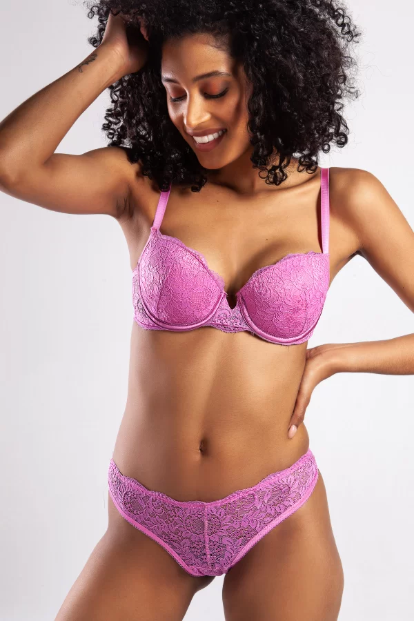 G.colors Balconette Foam Push Up Bra, Koyu Pembe Konforlu Ve Şık Sütyen