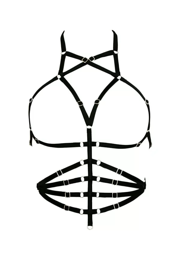 Göbek Üstü Sıralı Seksi Harness - Brf160