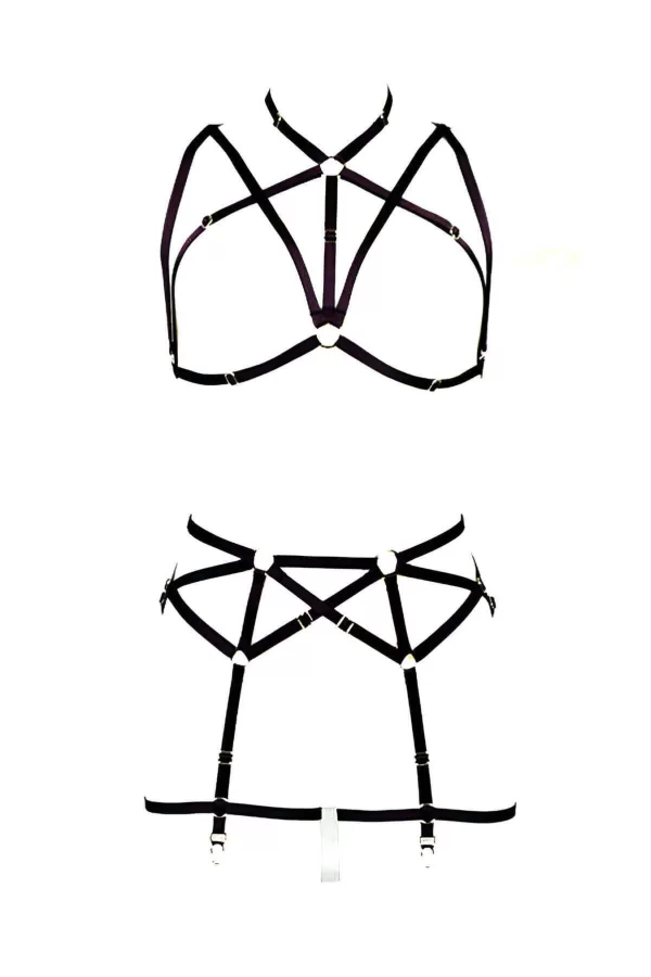 Göğüs Ve Jartiyer Kemerli Seksi Harness - Brf161