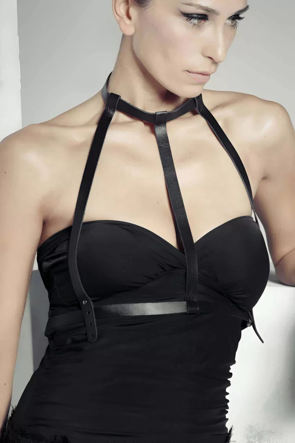 Gömlek Üzeri Deri Aksesuar, Şık Deri Harness - Brf601