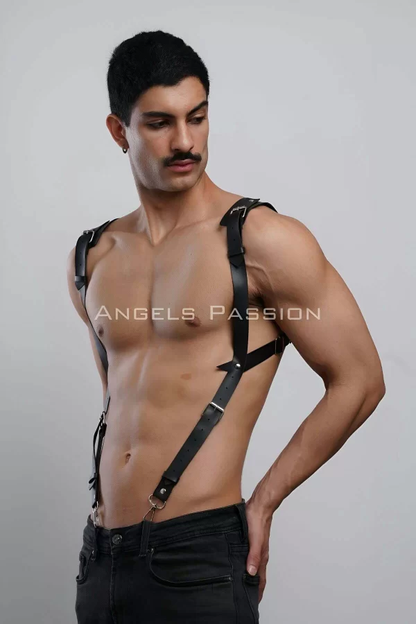 Gömlek Üzeri Erkek  Harness Aksesuar, Omuz Detaylı Deri Harness - Brfm135