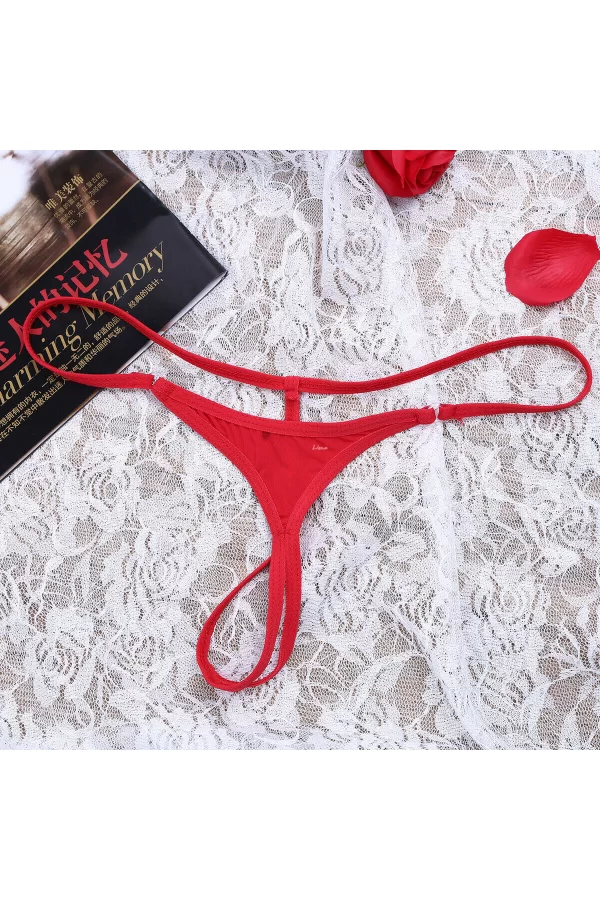 Halkalı Mini Kırmızı Kadın Fantezi G String