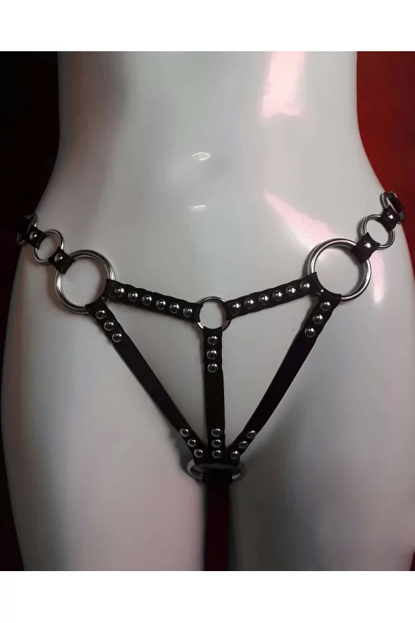 Lastik Tanga Harness - Seksi Harness Külot - Erotik Lastik Harness İç Çamaşırı - Brf572