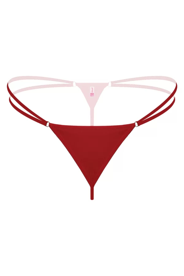 Lastikli Kırmızı Büyük Beden G String Tanga