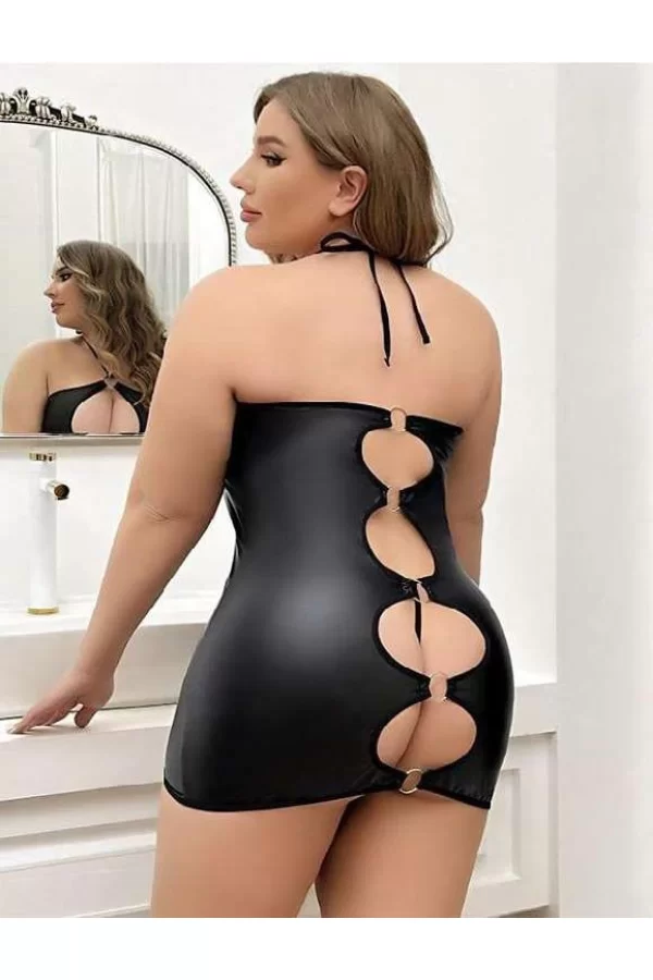 Luz&Pos Arias Closet Büyük Beden Siyah Ön Ve Arka Detaylı Fantezi Kostüm