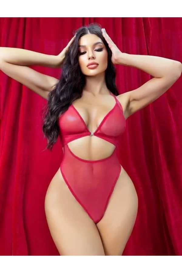 Luz&Pos Arias Closet Kırmızı Transparan Fantezi Babydoll