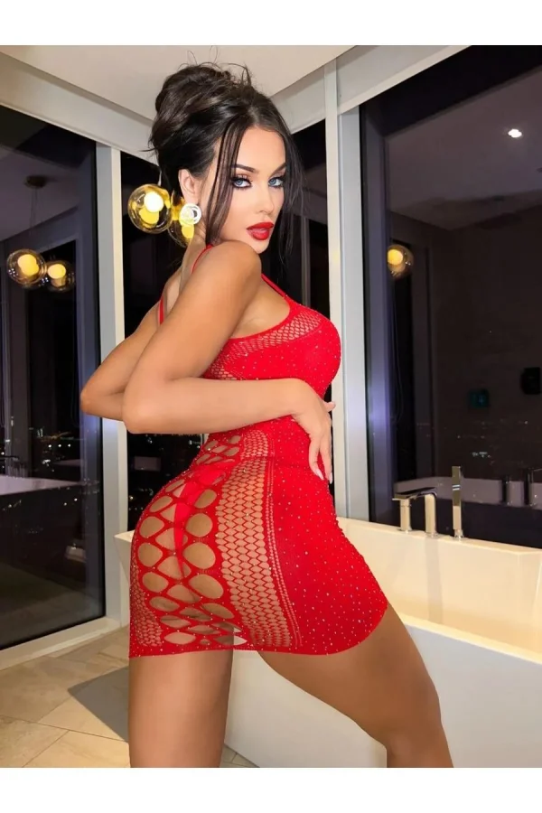Luz&Pos Arias Closet Özel Tasarım Kırmızı Fantezi Vücut Çorabı