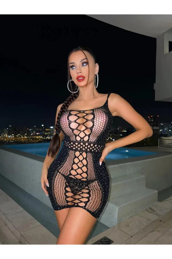 Luz&Pos Arias Closet Özel Tasarım Siyah Fantezi Vücut Çorabı