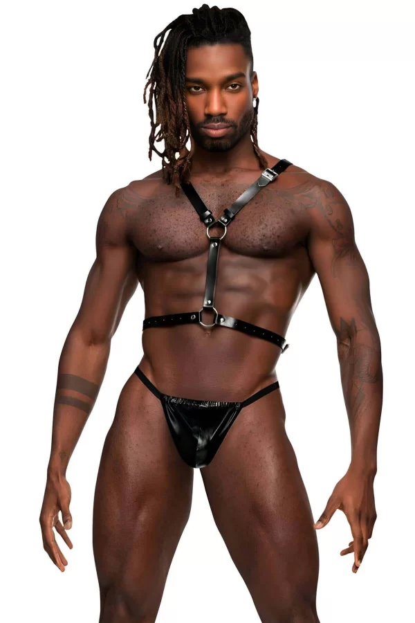 Melek Kanatlı Erkek  Deri Harness, Erkek  Fantezi Kostüm, Deri Kanatlı Harness - Brfm150