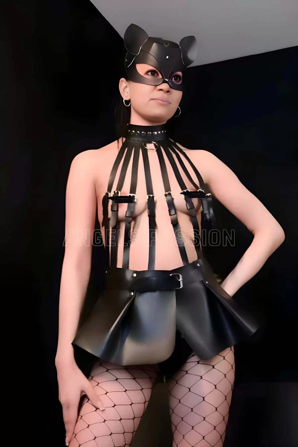 Mini Etekli Body Harness Ve Kedi Maske Takım - Brf1313