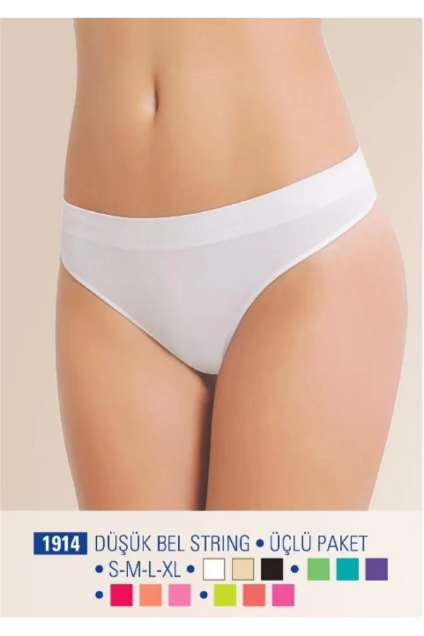 Nbb 1914 Düşük Bel String Üçlü Paket Dikişsiz