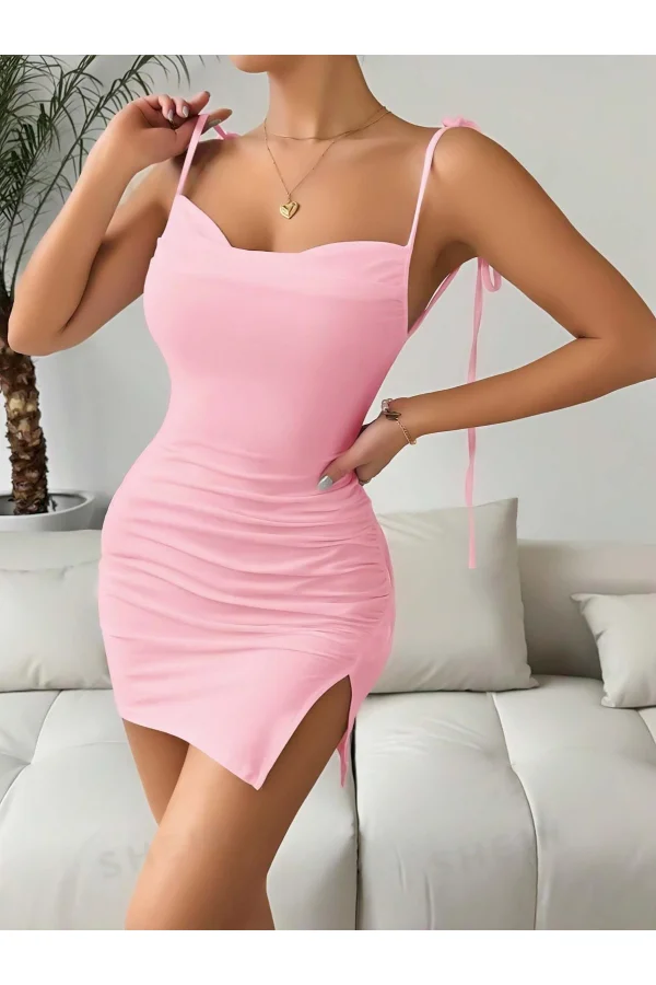 Pembe Fantezi Clup Elbisesi 6675