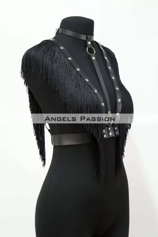 Püskül Ve Deri Büstiyer Harness, Püsküllü Clubwear, Deri Büstiyer - Brf767