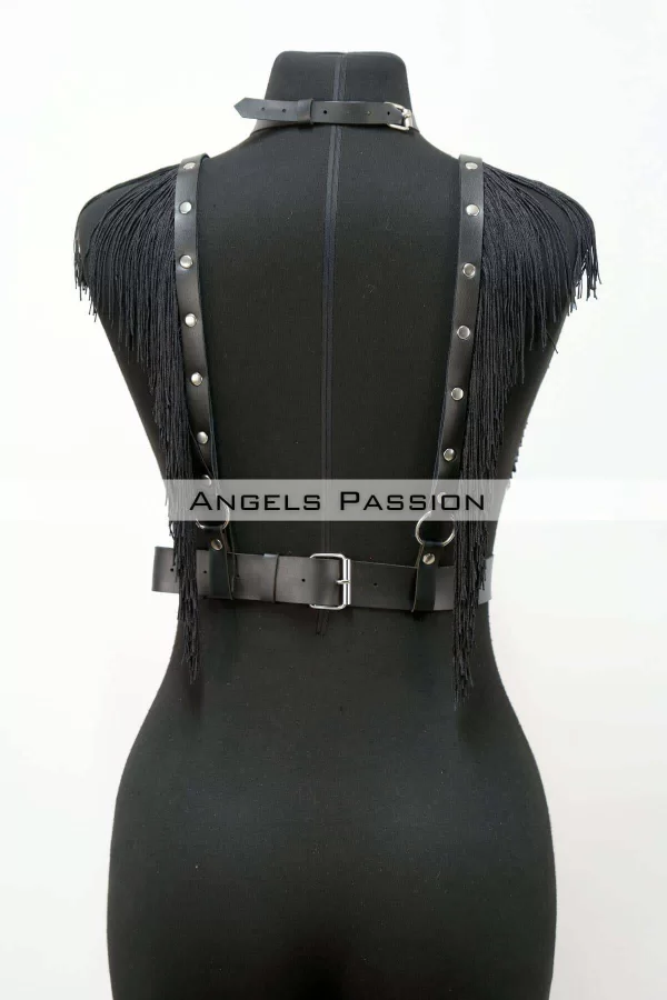 Püskül Ve Deri Büstiyer Harness, Püsküllü Clubwear, Deri Büstiyer - Brf767