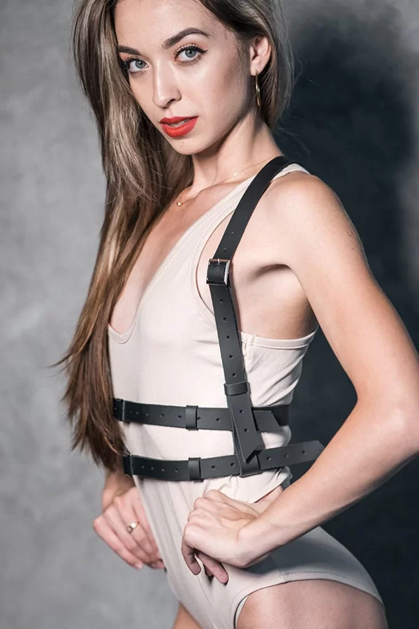 Seksi Deri Fantazi Göğüs Harness 1042