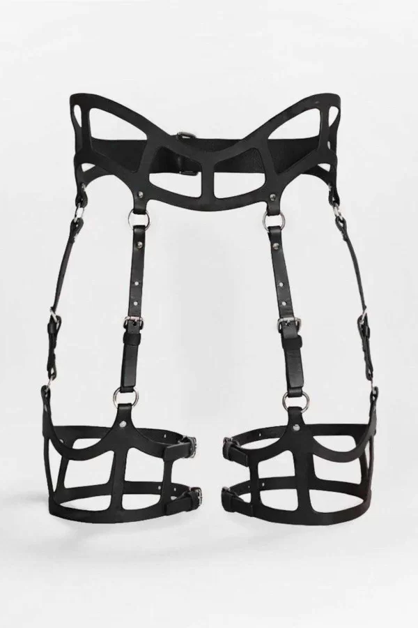 Seksi Deri Jartiyer Harness, Gotik Jartiyer - Apft1158