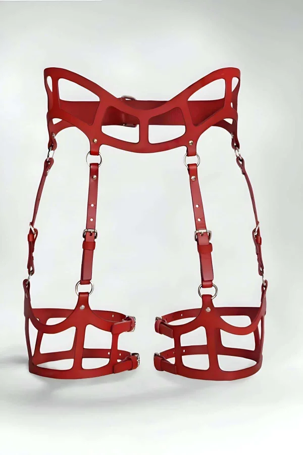 Seksi Deri Jartiyer Harness, Gotik Jartiyer Harness - Apft1158